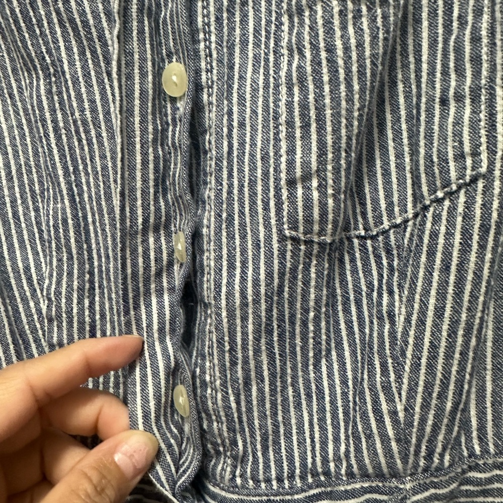 Anthropologie Blue Striped‎ Jumpsuit - Picture 6 of 8